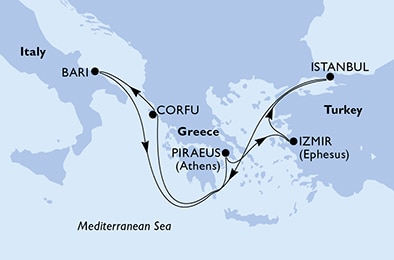 Восточное Средиземноморье / MSC Sinfonia / 7 ночей (2024-2025)