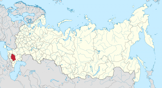 Ставропольский край на карте России
