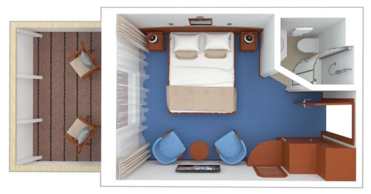 т/х Россия: Полулюкс В с балконом / средняя палуба