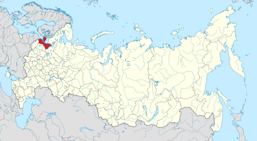 Ленинградская область на карте России