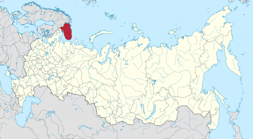 Мурманская область на карте России